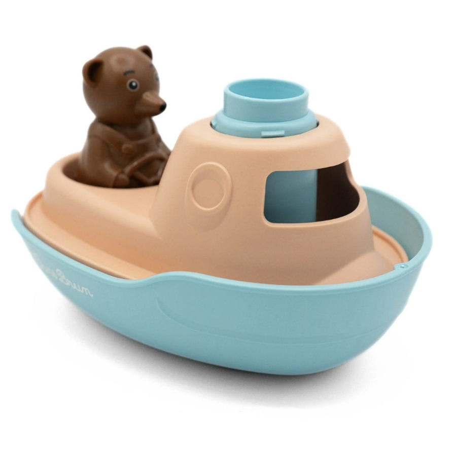 Bateau Petit Ours Brun - Jouet de Bain made in France en Plastique recyclé