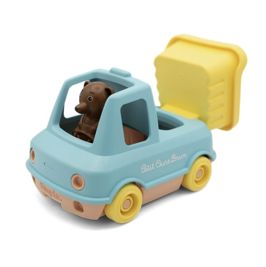 Camion Benne Petit Ours Brun - Jouet d’imagination made in France en Plastique Recyclé BLEU