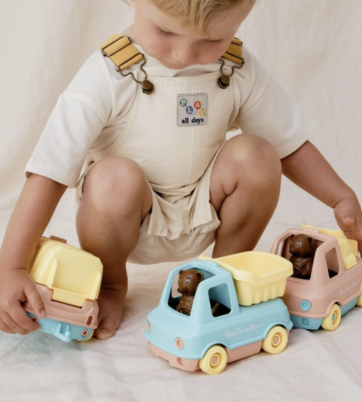 Camion Benne Petit Ours Brun - Jouet d’imagination made in France en Plastique Recyclé BLEU