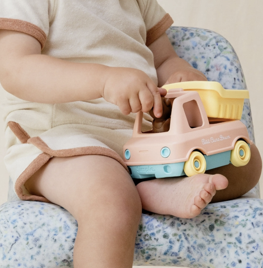 Camion Benne Petit Ours Brun - Jouet d’imagination made in France en Plastique Recyclé ROSE
