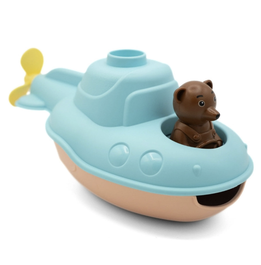 Sous-Marin 2-en-1 Petit Ours Brun - Jouet de Bain made in France en Plastique recyclé