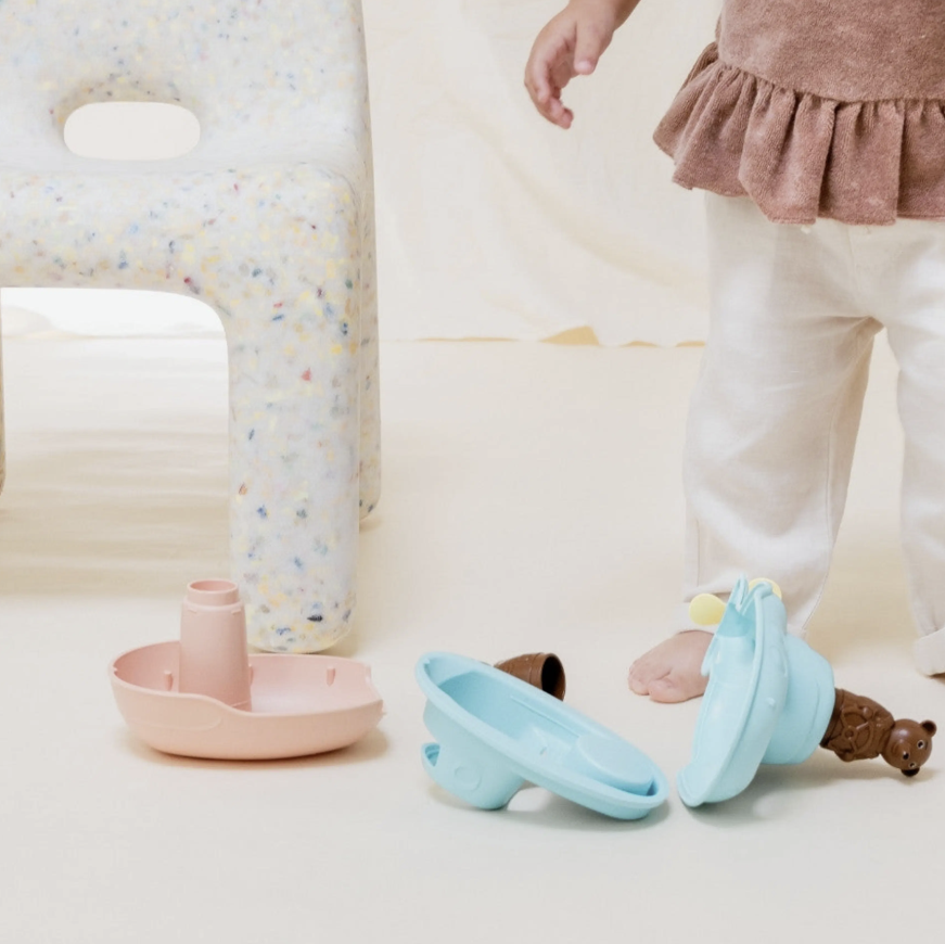 Sous-Marin 2-en-1 Petit Ours Brun - Jouet de Bain made in France en Plastique recyclé
