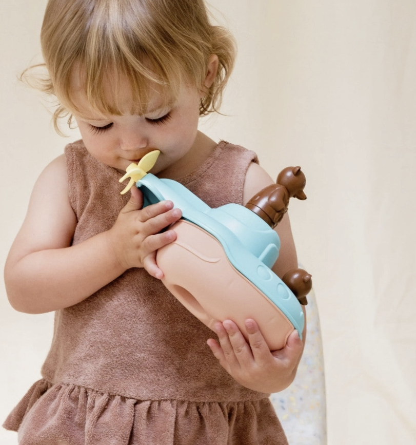 Sous-Marin 2-en-1 Petit Ours Brun - Jouet de Bain made in France en Plastique recyclé