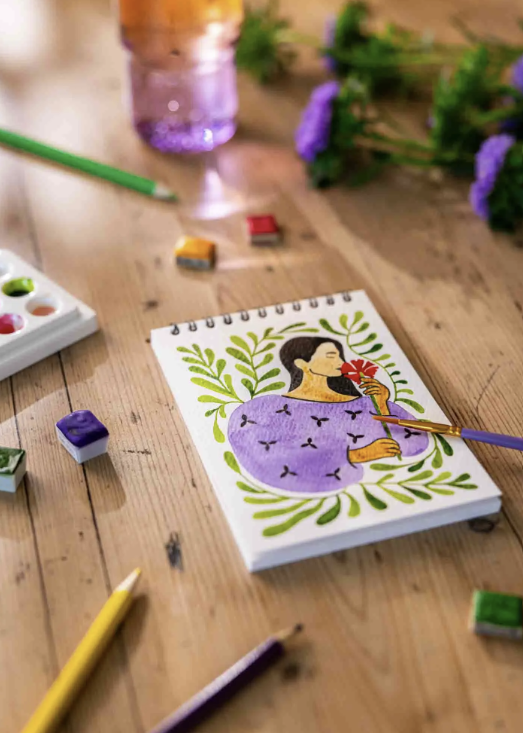 Carnet de coloriage A6 - 14 illustrations - jardin des muses