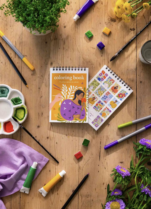 Carnet de coloriage A6 - 14 illustrations - jardin des muses