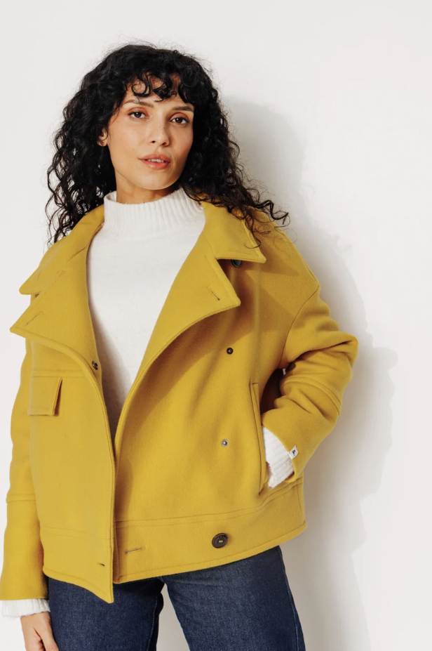 Manteau Cooper Laine 78% jaune