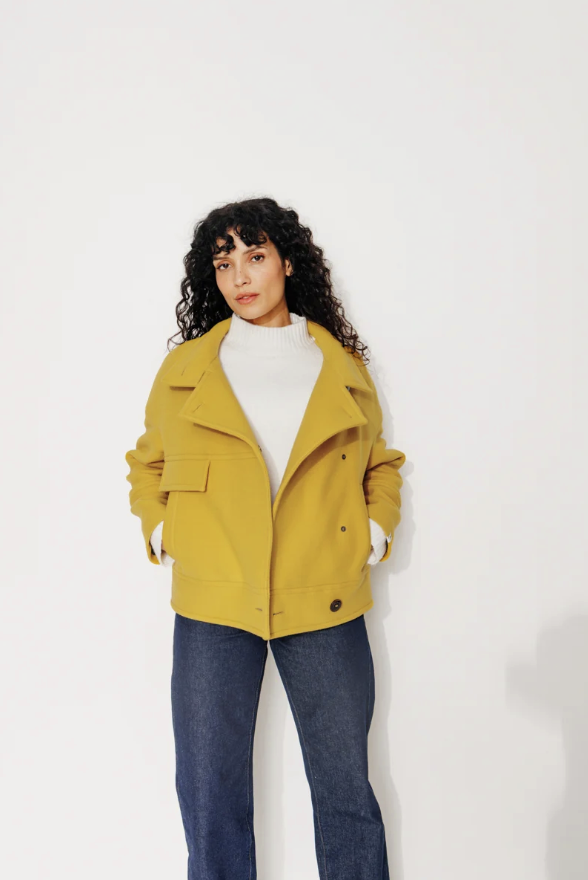 Manteau Cooper Laine 78% jaune