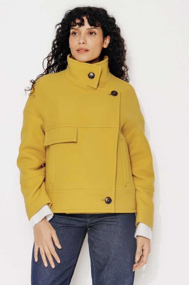 Manteau Cooper Laine 78% jaune