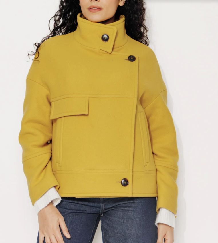 Manteau Cooper Laine 78% jaune