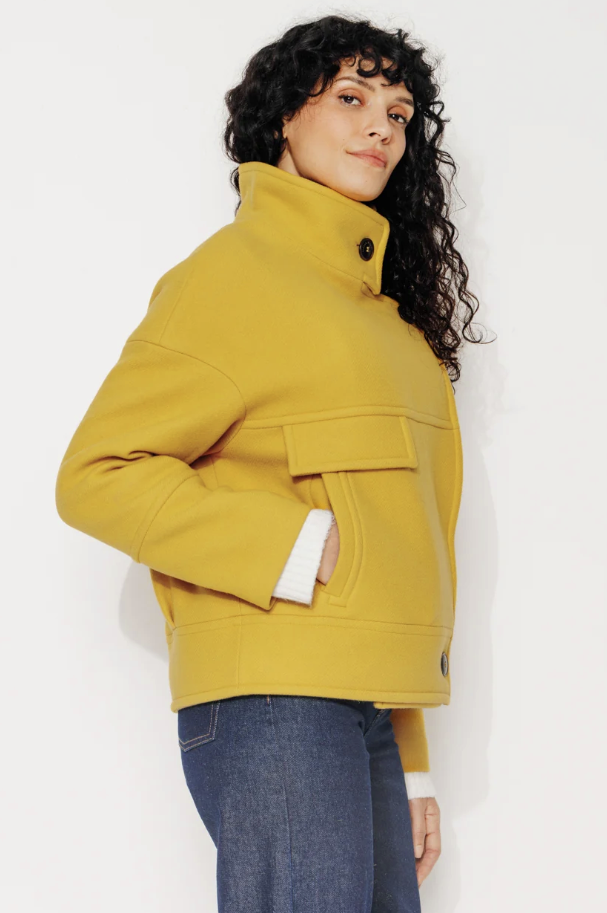 Manteau Cooper Laine 78% jaune