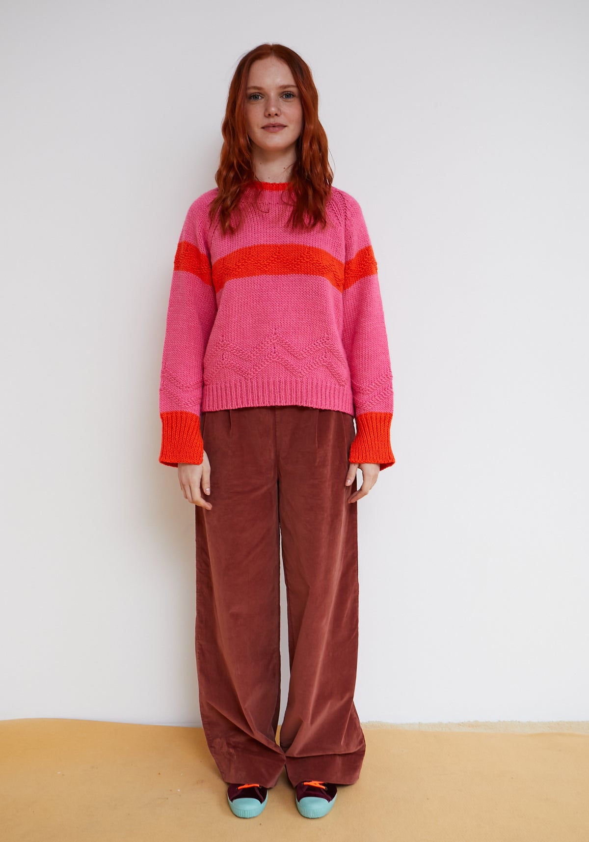 Pull Ziggy rose/ vermillon