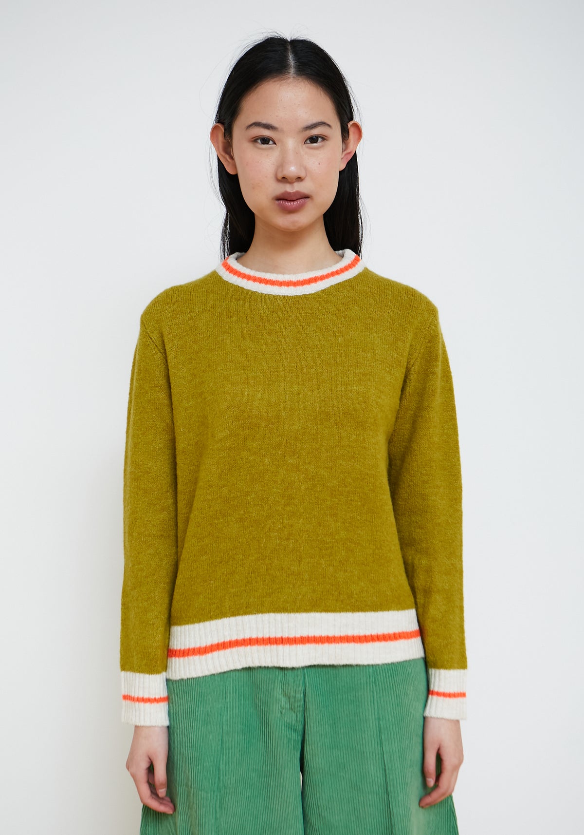 Pull Stripe pistacchio orange