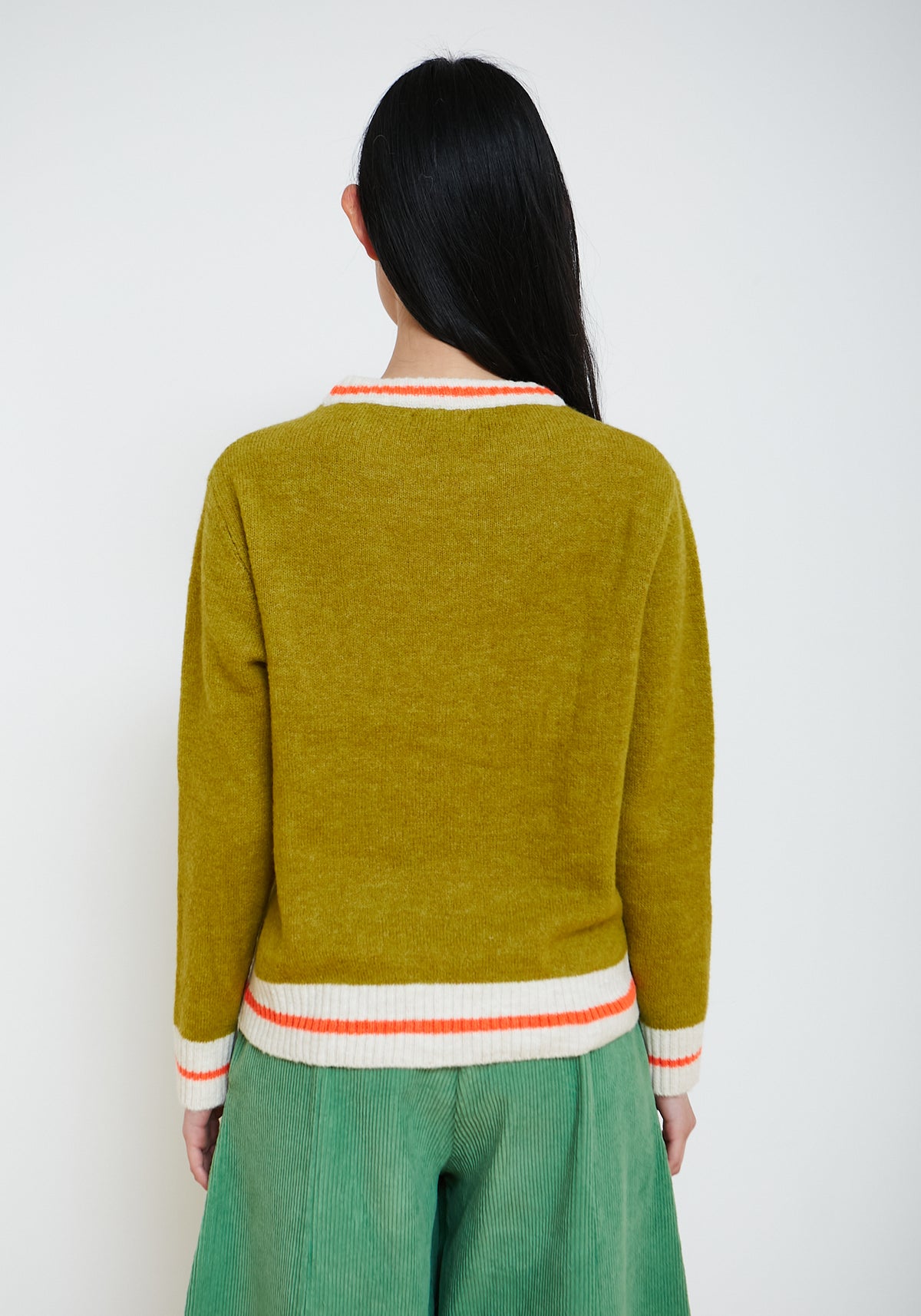 Pull Stripe pistacchio orange