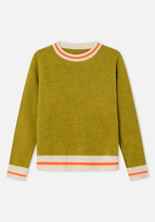 Pull Stripe pistacchio orange