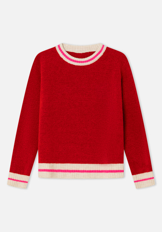 Pull Stripe rouge rose