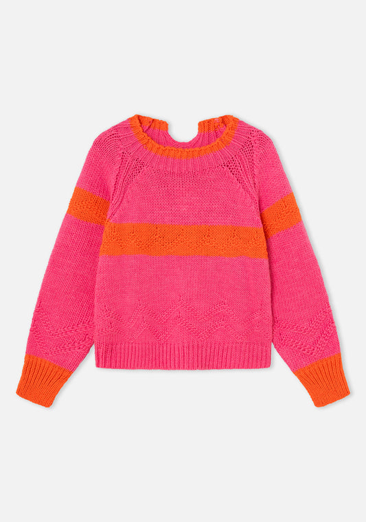 Pull Ziggy rose/ vermillon