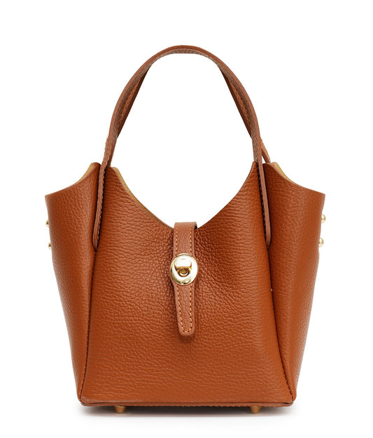 Sac à main en cuir double porté Naia camel