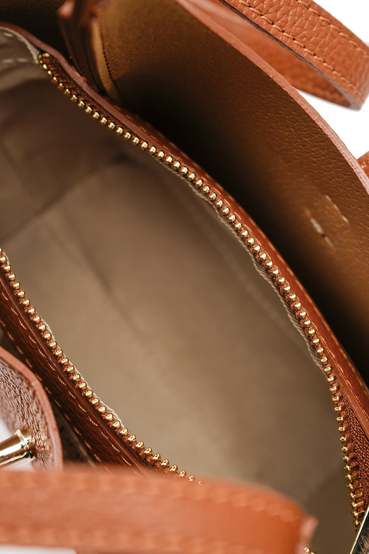 Sac à main en cuir double porté Naia camel