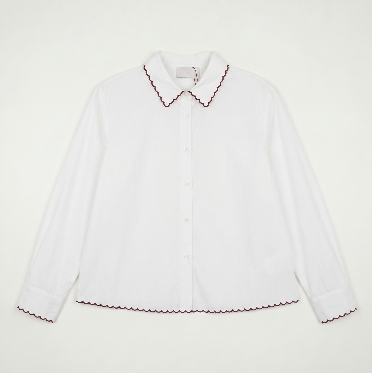 Chemise brodée Edith / blanc ou rayures bleues
