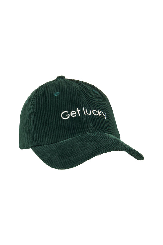 Casquette velours Get lucky vert foncé