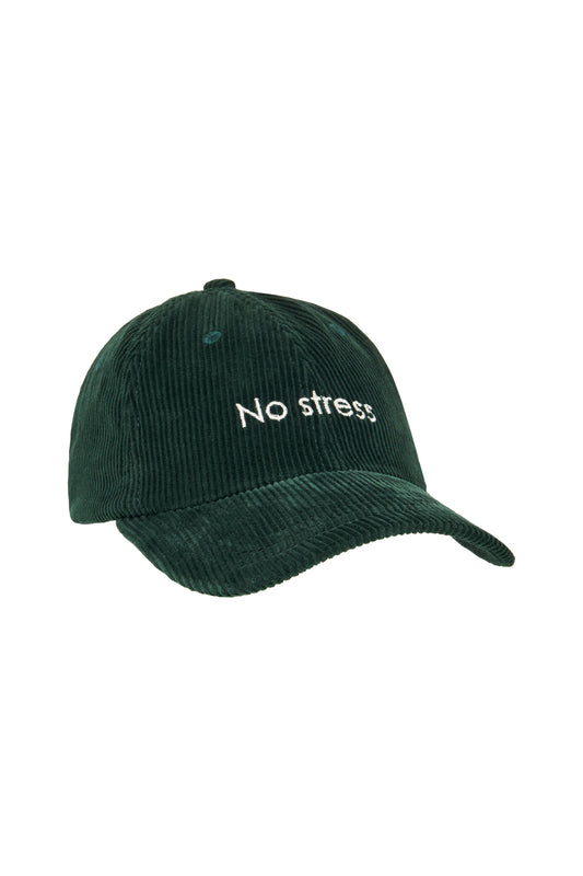 Casquette velours No stress vert foncé
