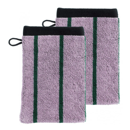 Lot de 2 gants de toilette éponge Charly lila