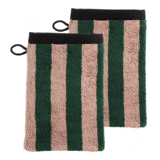 Lot de 2 gants de toilette éponge Charly basilic