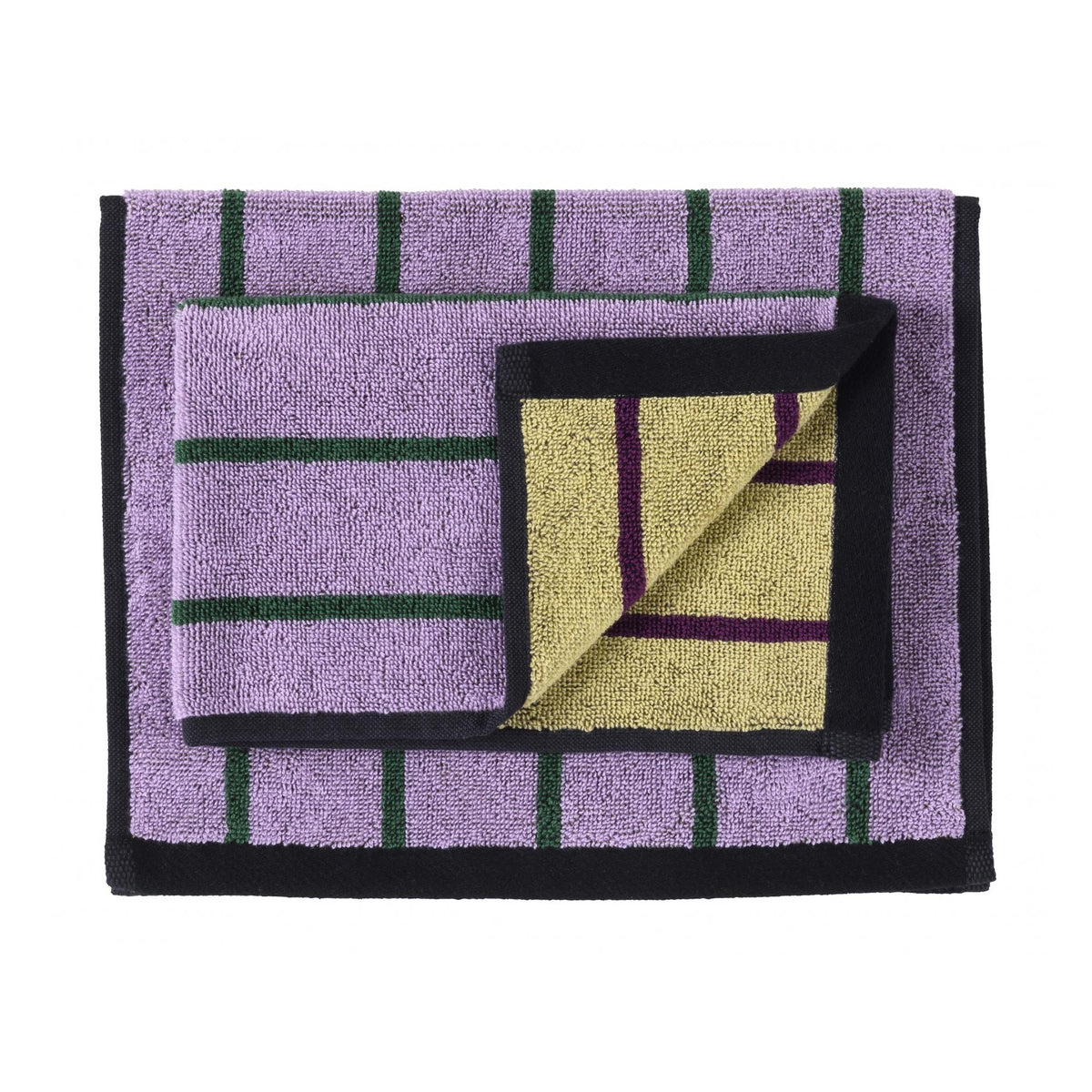 Lot de 2 serviettes éponge Charly lila 30x50cm