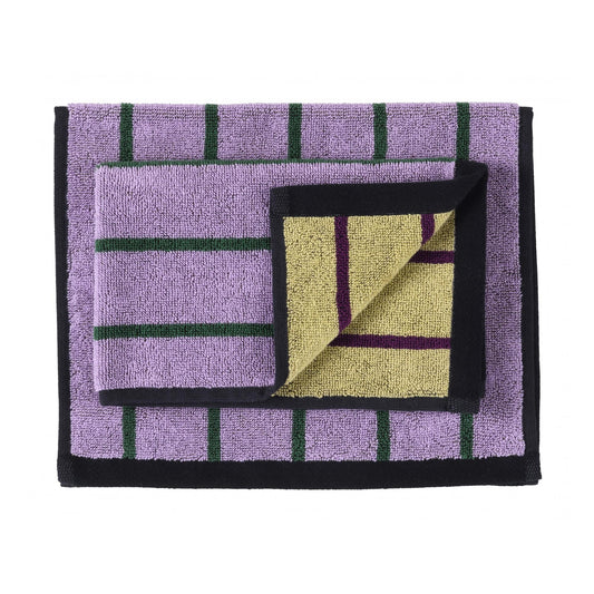 Lot de 2 serviettes éponge Charly lila 30x50cm