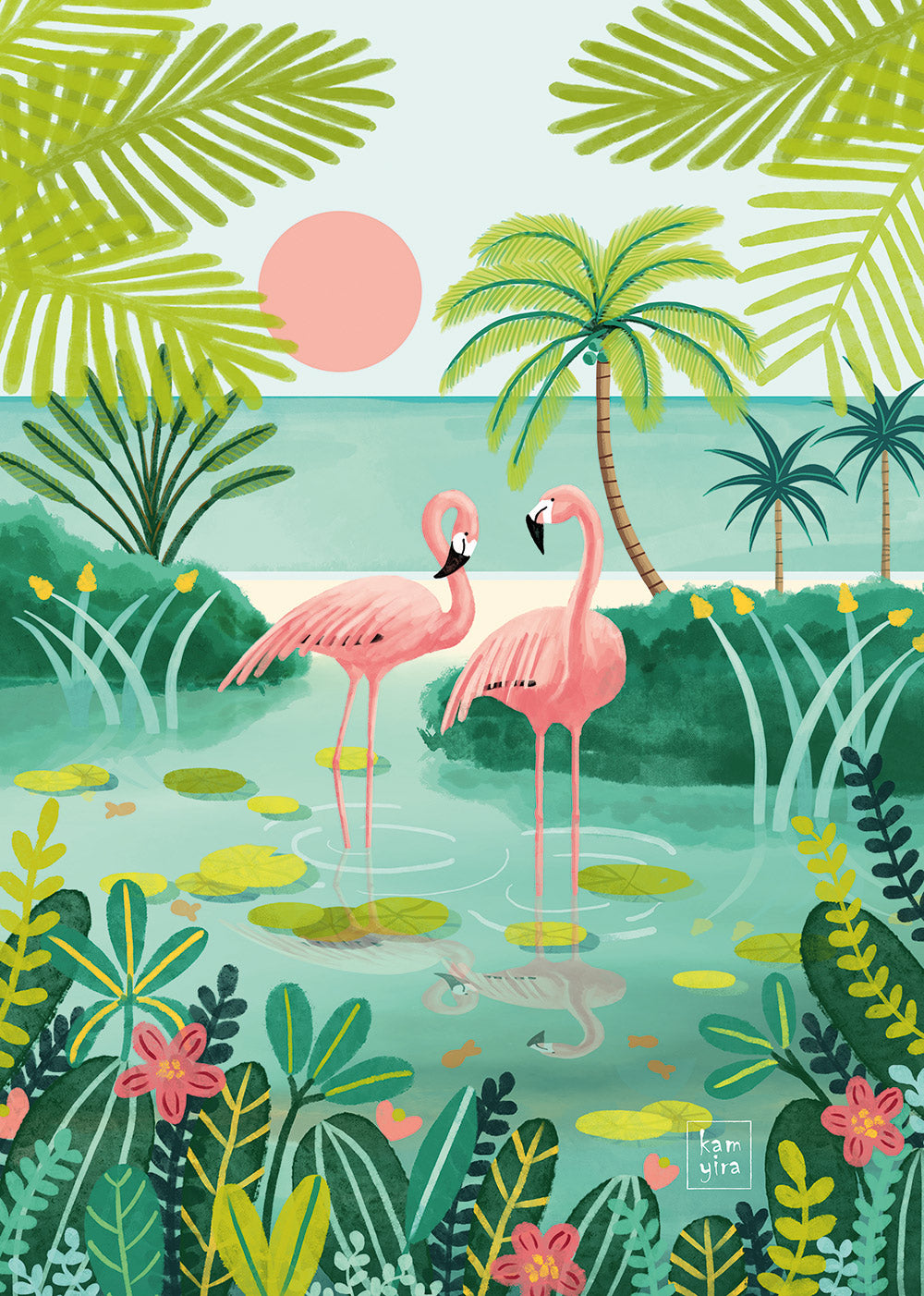 Puzzle 500 pièces - Flamants rose