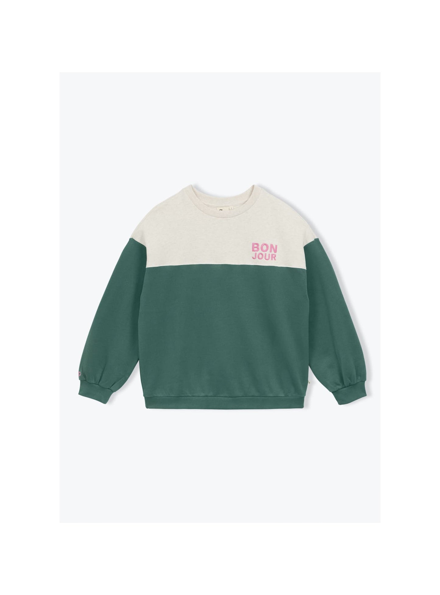 sweat molleton bicolore Bonjour