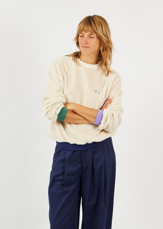 sweat Sherpa contrasté tricolore