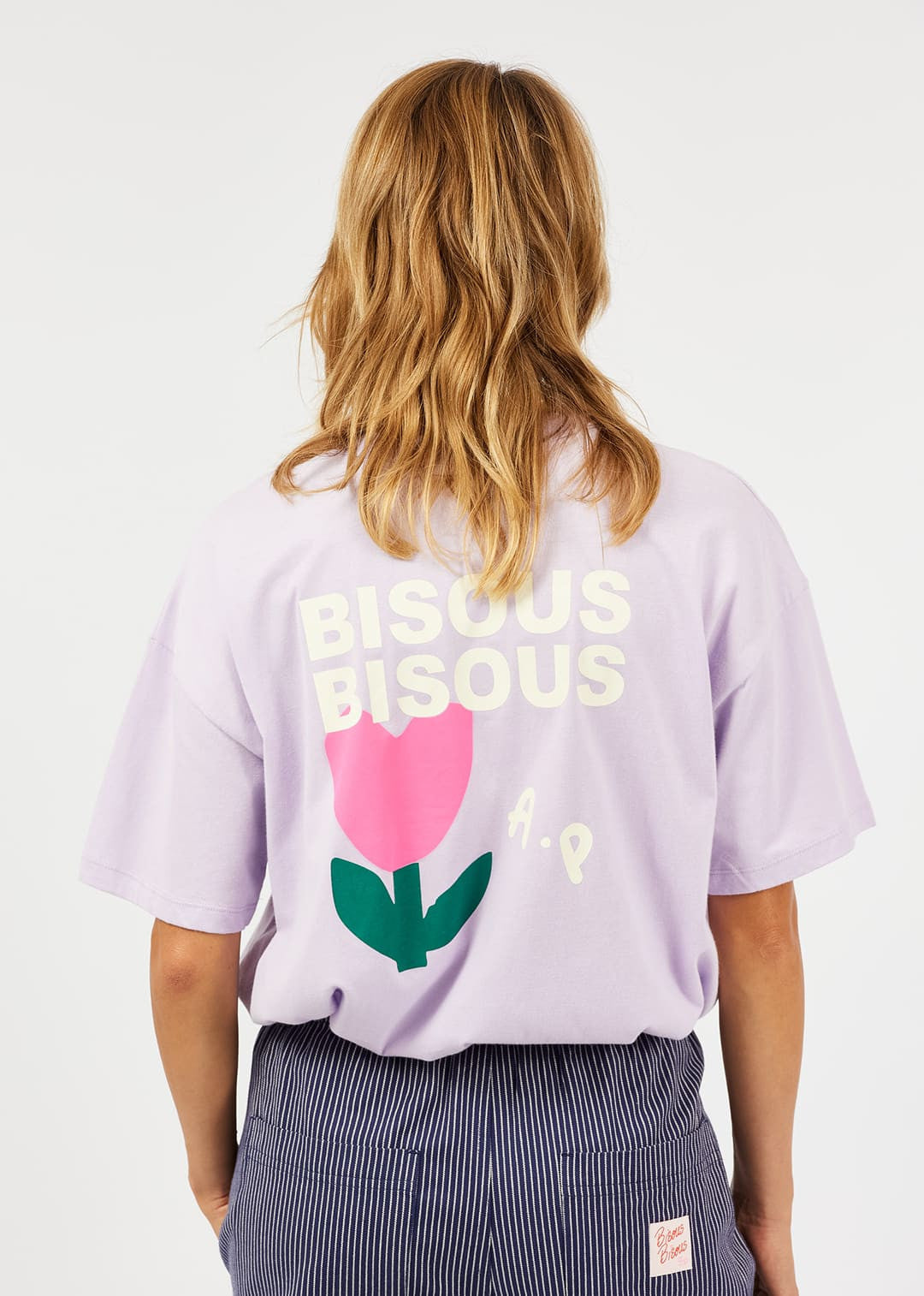 T-shirt Bisous bisous lila